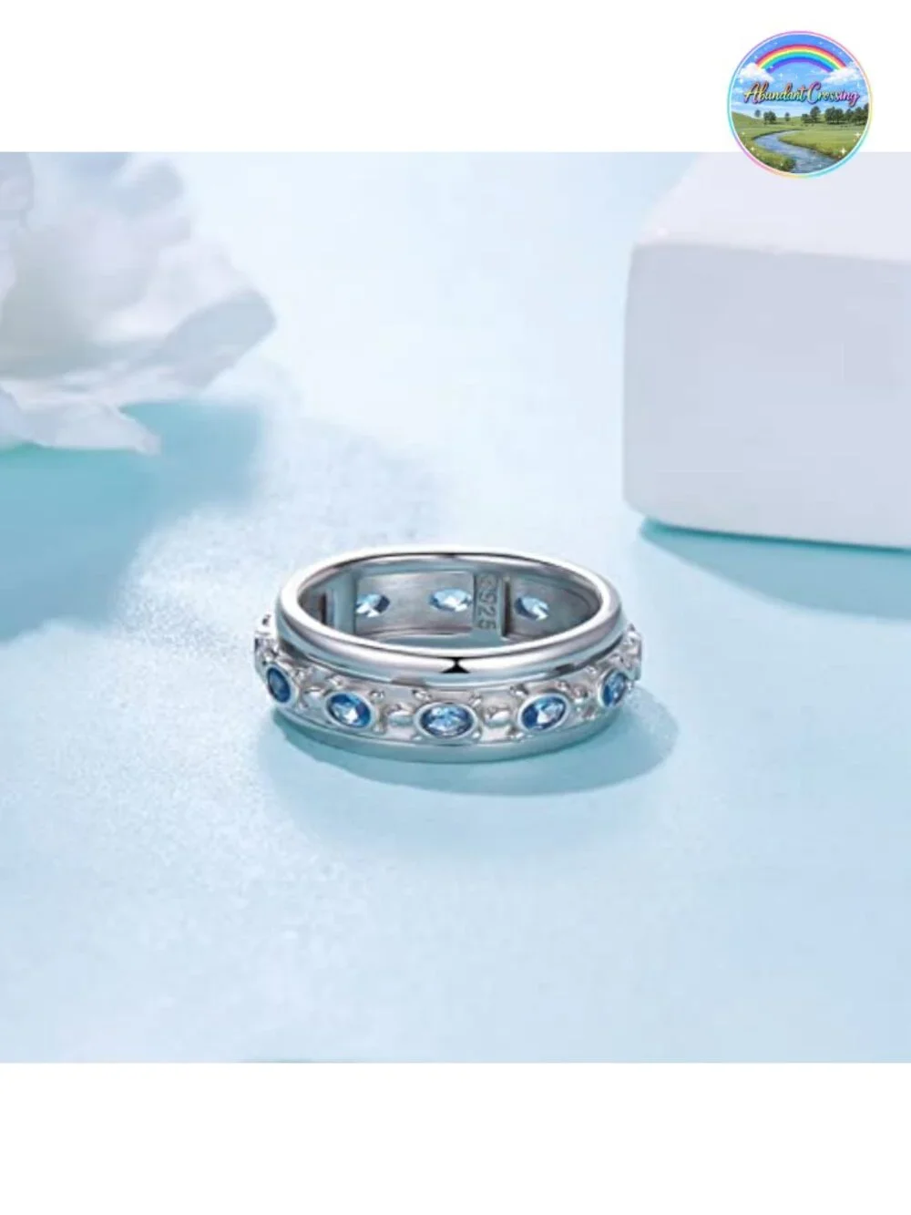 925 Sterling Silver Turtle Spinner Ring Anxiety Fidget Ring Women Stress Relief